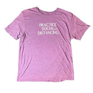 Practice Socialism Distancing Purple Gildan Funny T-shirt Women’s Large‎